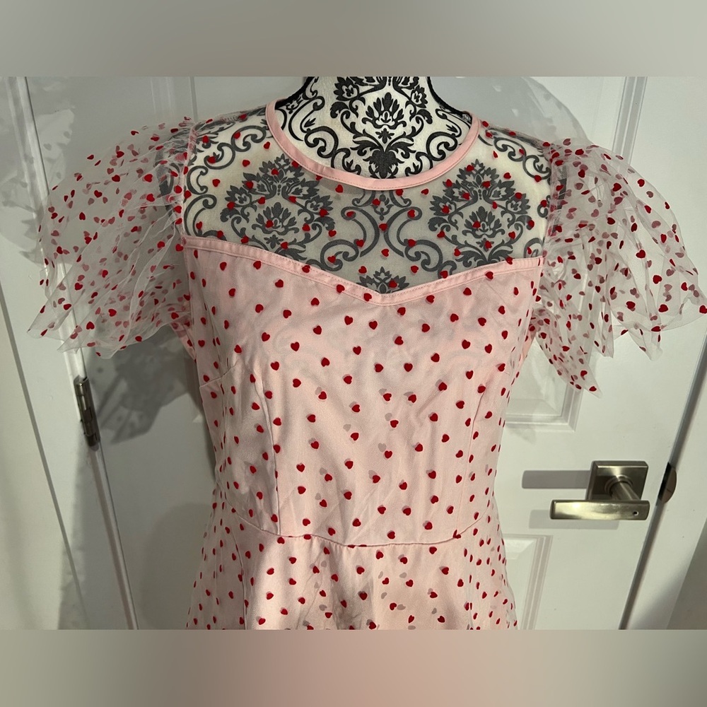 Pink Heart Midi Dress - Picture 4 of 5